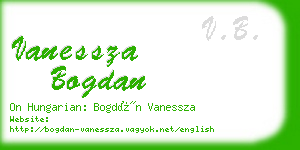 vanessza bogdan business card